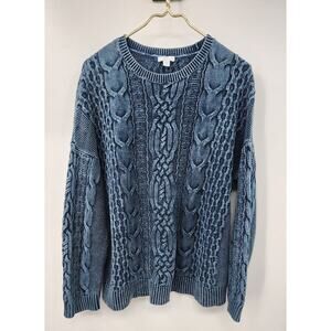 J. Jill Knit Ribbed Sweater Grey Faded Style In Production Size Petite Large